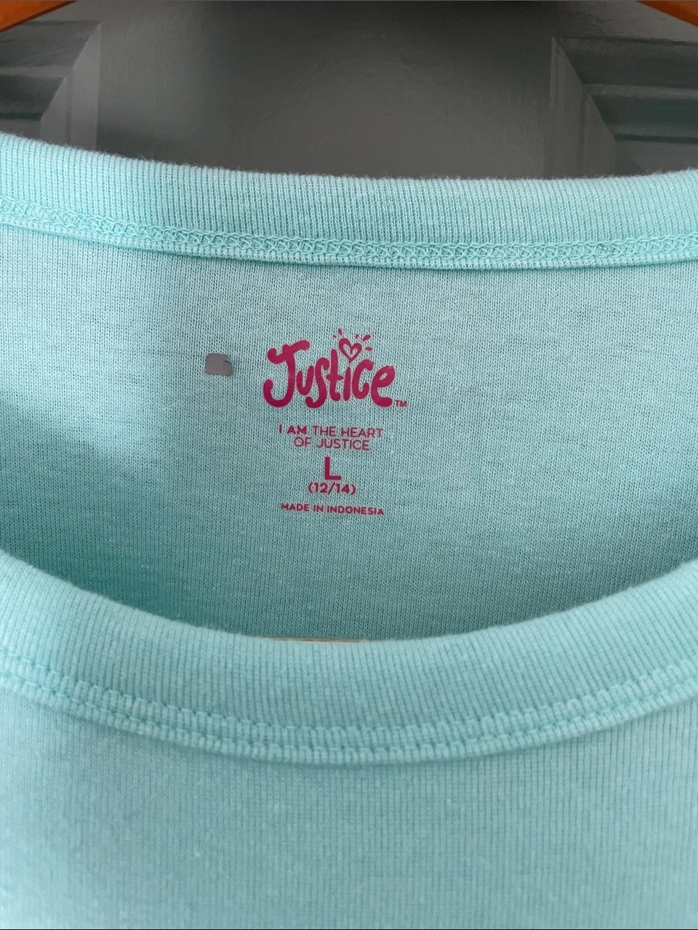 Justice Light Aqua Long-Sleeve Top with Lace Hem